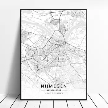 Zoetermeer Tollebeek Venlo Enschede Nijmegen Tilburg Deventer Холандия Карта Плакат