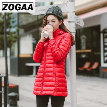 ZOGAA дамско палто зимни паркове дълъг разрез фугу якета плюс размера на жена Casul Slim Fit пуховик памучен хастар на палто с качулка