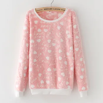 Zuolunouba 2018 зимен пуловер мода розово синьо райе harajuku високо качество на мека фланелевая hoody с качулка дамски ежедневни