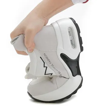 ZXRYXGS марка обувки, Дамски обувки, Обувки на въздушна възглавница увеличение в рамките на високи токчета топло обувки от естествена кожа, зимни обувки, ежедневни обувки