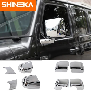 Автомобилни огледални капаци за Jeep Wrangler JL Accessorie 2018 Car Rearview Mirror Base Shell Cover Chrome Sticker for Jeep Wrangler JL