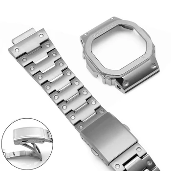 Аксесоари за часовници, подходящи за Casio DW5600 GW-M5610 5000 bezel / Корпус от неръждаема стомана 316L водоустойчива метална каишка, подарък каишка