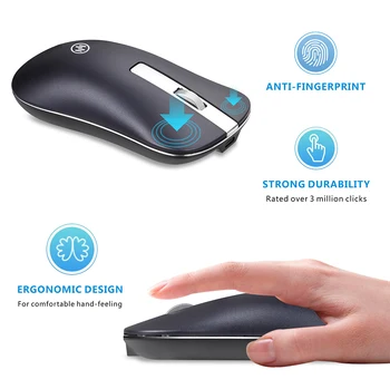 Акумулаторна безжична мишка Bluetooth мишка компютърна мишка безжична ергономична тиха PC Mause Mini USB оптична мишка за лаптоп