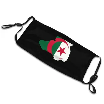 Алжир Флаг Карта Е За Многократна Употреба Устата Маска За Лице За Възрастен Унисекс Пылезащитная Маска-Защитно Покритие Респиратор Муфель
