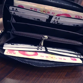 Алигатор в чантата си жена дълъг портфейл луксозна мода светкавица паричен чанта на притежателя на картата мобилен телефон малка чанта с цип джоб за преносим любопитни факти