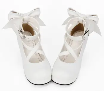 Ангелски отпечатък Мори момиче Лолита магията на обувки жена cosplay обувки дама на високи токчета помпи жените принцеса обувки прекрасен боути 34-47