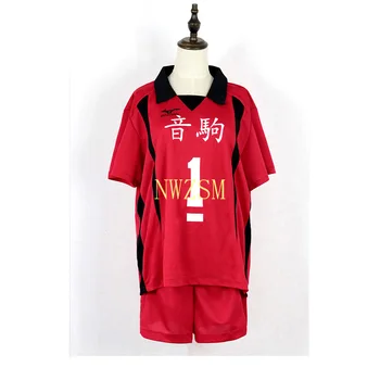 Аниме Haikyuu cosplay костюм Nekoma High Uniform Kuroo Tetsurou волейбольный клуб униформи тениска костюми, спортно облекло потници перука
