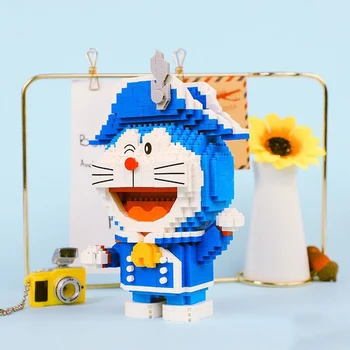 Аниме модел Happy Котка градивните елементи на японски карикатура на фигура тухли, играчки за момичета детски подаръци подаръци 16130-16137