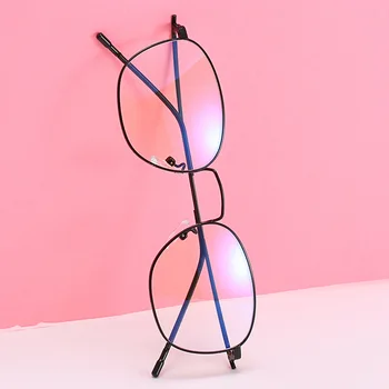 Анти-синя светлина нова мода метални очила рамка кръгли очила стари жени компютърни очила късогледство оптика очила