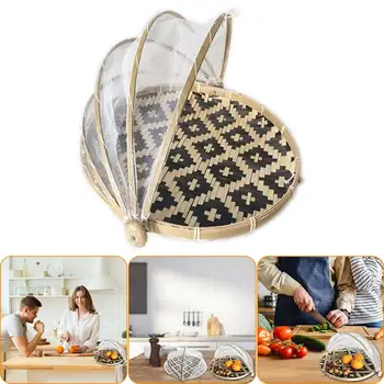 Анти-шалте, храна, чиста капак кошница за съхранение на ръка палатки кошница тава плодове хляб бамбук кошница проста атмосфера пикник на окото