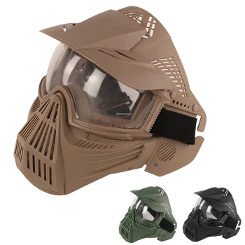 Анфас армия тактическа Маска лов CS Wargame защитни маски военна Еърсофт стрелба с пейнтбол Маска аксесоари, с обектив