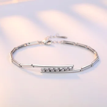 Баге Ринген прост дизайн сребро 925 бижута, скъпоценни камъни гривна за жени ТА Циркон модни романтична гурме бижута ангажимент
