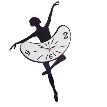 Балерина Танцува Момичето Акрилни, Декоративни Не Тикающие Кварцов Стенен Часовник За Дома Хол Спалня