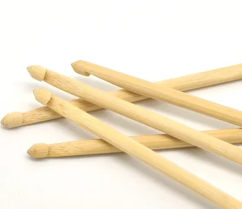 Бамбукови куки куки за плетене игли (размер САЩ 6 / 4mm ) 15cm естествен цвят, 5PCs