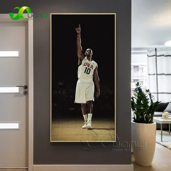 Баскетбол Суперзвездата Кобе Брайънт Абстрактен Плакат И Печат Къщи Куадрос Стенни Картина На Платно За Живопис За Декориране На Дневната