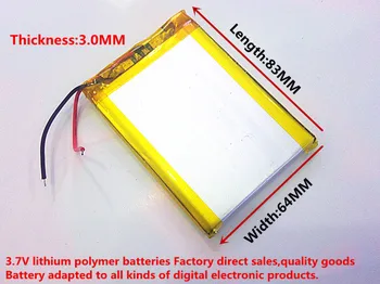 Батерията е литий полимер размер 306483 3.7 V 2200mah с дъска за защита на продукта MP4 GPS цифров
