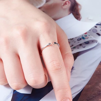 Баффин обикновена Мода отвори пръстен изменяемого размера на кристали от Swarovski за жени сватба сребърен цвят пръстите аксесоари 2019