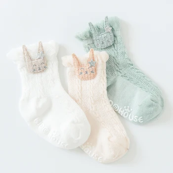 Бебе дете пролетни чорапи сладки, 3 чифта/чанта памучен плат на окото, момчета и момичета чорап Нова година меки чорапи дете