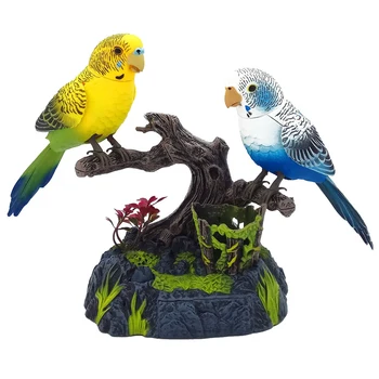 Бебешки музикални играчки поющая птица гласов контрол моделиране на двойка птици, детски интерактивни индукция играчки за момчета момичета подарък за Рожден Ден