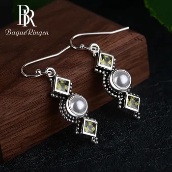 Бегуа Ринген класически Бохемия перлени обеци за жени 925 сребърни бижута Обеци годишнина от сватба подаръци
