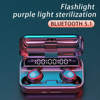 Безжични Bluetooth слушалки 9D аудио трехэкранный цифров дисплей цвят на пръстови отпечатъци сензорен намаляване на шума, водоустойчиви слушалки