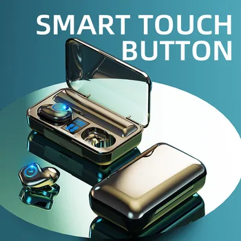 Безжични слушалки bluetooth 5.0 mini fingerprint touch 9D намаляване на шума IPX7 водоустойчив музикалното/детска слушалки