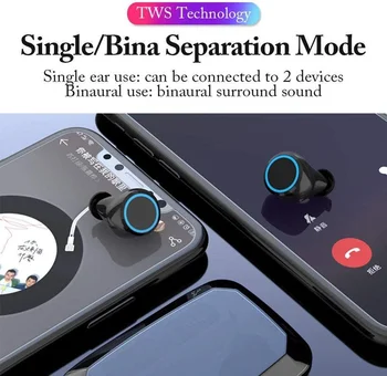 Безжични слушалки Bluetooth V5.0 M11 TWS Touch Control стерео спортни слушалки намаляване на шума Слушалки слушалки с блок захранване
