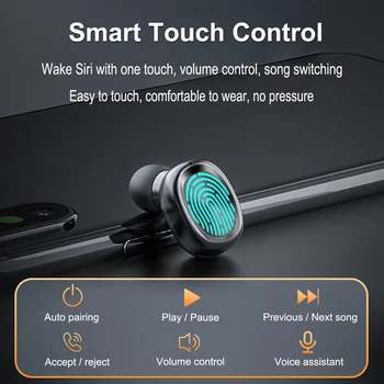 Безжични слушалки Bluetooth слушалки TWS слушалки 600mAh кръгла форма стерео бас говорител Hifi слушалки CVC 8.0 намаляване на шума