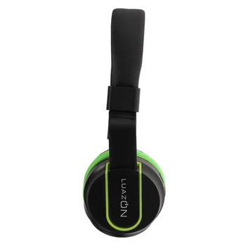 Безжични слушалки HQ-3, сгъваеми, микрофон, слот за microSD, черно и зелено
