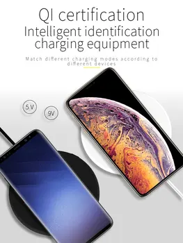 Безжично зарядно устройство 10W/7.5 W/5W QC3.0 бързото телефон зарядно устройство за телефони Wireless USB Charger Pad