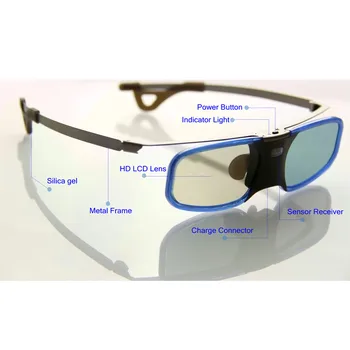 Безплатна Доставка!!3D DLP проектор ТЕЛЕВИЗИЯ алуминиева активен затвор очила с клипс за Myope за BenQ Optoma Acer LG