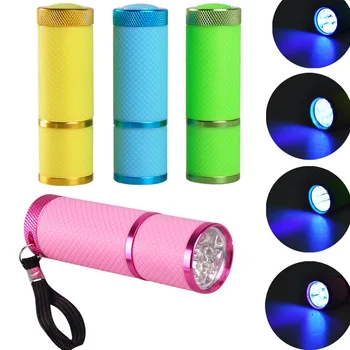 Безплатна доставка сушилня за нокти Mini 9 LED Светлини фенерче с UV лампа преносима гел маска за нокти бързо съхнещи маникюр инструменти