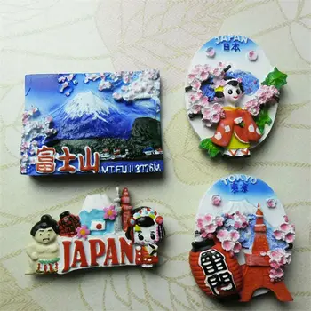 Безплатна доставка Япония Токио гейша Планината Фуджи Сакура Сумо Магнит за хладилник фигурка Туристически сувенир декорация на дома е детска играчка, доставка на подарък