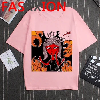 Бизнес Мениджър Horror T Shirt Women Готически Demon Death Scary Devil Hell Satanism Grim Reaper Graphic Tees Unisex Satanist Tshirt Female