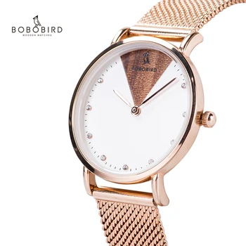 Бобо птица дамски ръчни часовници дамски часовници благородна рокля Gfit мода ретро стил дамски часовници е от неръждаема стомана, дамски часовници Relogio