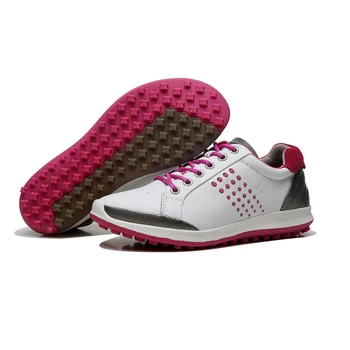 Брандираната за голф обувки от естествена кожа за жени професионални спортни маратонки за голф кожени обувки за голф