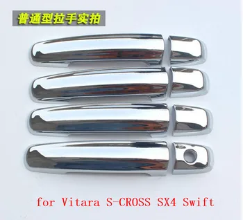 Високо качество ABS хромирани дръжки на вратите купа капачка тапицерия врата копчето тампон за Suzuki Vitara S-CROSS Swift, SX4