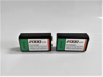 Високо качество на 4шт 2000mah 9V NiMH акумулаторна батерия + 1бр универсална 9v aa aaa зарядно устройство
