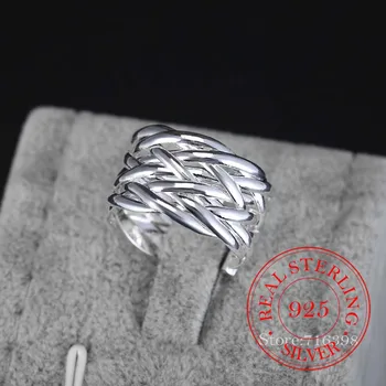 Високо качество на 925 сребро пръстени за жени, мъже, женски двоен кръст Cz Crystal безкрайност пръстен Bague Argent 925 Anillos Mujer