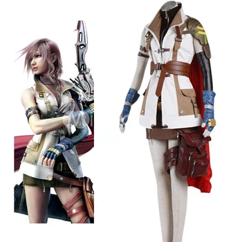 Високо качество на Final Fantasy XIII светкавица cosplay Unifrom костюм на Жената момиче Хелоуин костюми за поръчка на целия комплект Безплатна доставка
