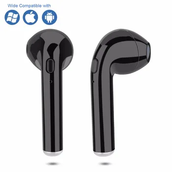 Високо качество на i7s Bluetooth слушалки Безжични слушалки слушалки стерео слушалки-втулки със зарядно устройство за ios и Android