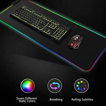 Високо качество на RGB подложка за мишка геймърска подложка за мишка голяма компютърна подложка за мишка Gamer XXL подложка за мишка осветление подложка за мишка, клавиатура тенис на мат