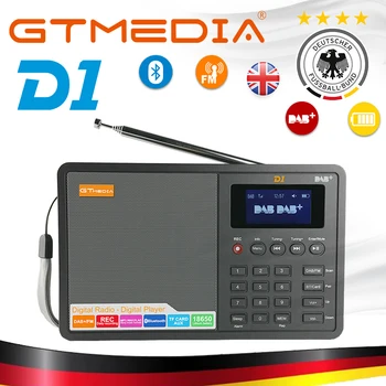 Високо качество на радио професионален GTMedia D1 DAB радио Stero за обединеното кралство ЕС с Bluetooth вграден високоговорител лекота на работа черен
