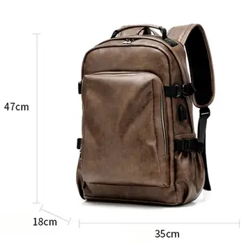 Високо качество на реколтата лаптоп кожени раници за училище чанти мъже пътуват свободно време раници ретро ежедневна чанта ученически чанти и юношеските