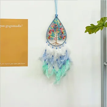 Високо качество на ръчно изработени Weave Dreams Ловецът висулка цветни мъниста Дървото на живота Dreamcatcher декор виси роднини помежду подаръци