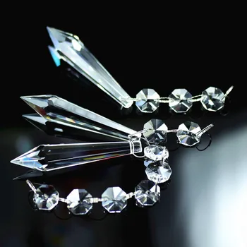 Високо качество ясно K9 Crystal осмоъгълник полилей мъниста с сосулькой Призма кристален полилей част, Crystal лампи украса