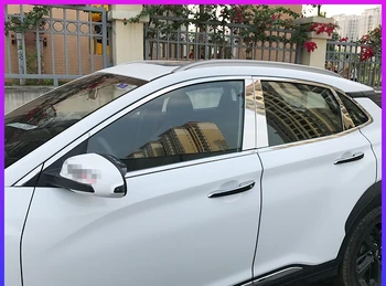 Висококачествена лента покрития на автомобилни прозорци от неръждаема стомана(Up+down+posterior riangle,комплект аксесоари за Hyundai Кона-2020