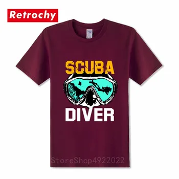 Водолазни очила тениска мъжете памук scuba гмуркане тениска 2019 нов дизайн водолаз плувец топ океан потъва подарък тениска кислородна тръба чай