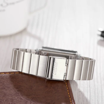 Водоустойчив цифров Дама ръчен часовник хронометър, каишка от неръждаема стомана ежедневни дамски модни часовници черен led часовник relogio feminino