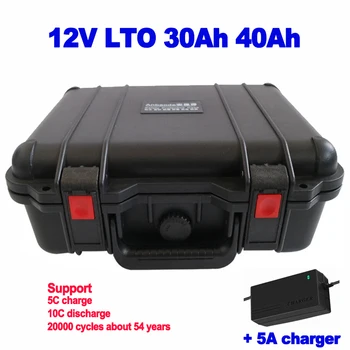 Водоустойчива 12V 30Ah 40Ah LTO литиево-титанатный батерия за дезинфекция на машини Рыболокатор монитор ups AGV LED + 5A зарядно устройство